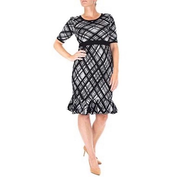 Nina Leonard Dresses & Skirts - Nina Leonard Women's Plaid Flounce-Hem Dress